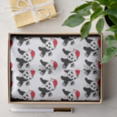 サンタハットの休日に可愛いクリスマスパンダ 薄葉紙 (ギフト)