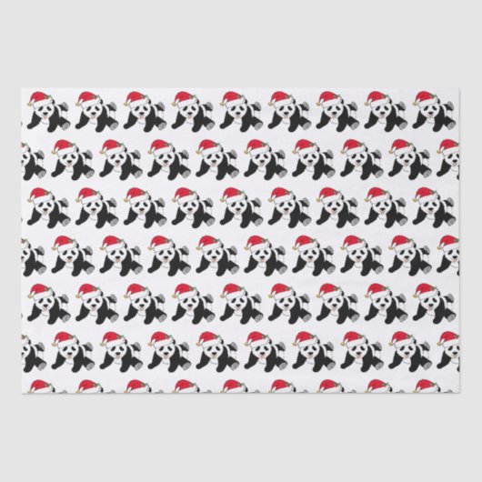 サンタハットの休日に可愛いクリスマスパンダ 薄葉紙 (正面)