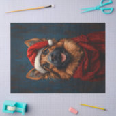 サンタハットの切り離しのドイツの羊飼い 薄葉紙 (クラフト)