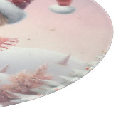 サンタハットの可愛いクリスマスの子犬 カッティングボード (角)