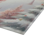 サンタハットの可愛いクリスマスの子犬 カッティングボード (角)