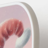 サンタハットの可愛いクリスマスの子犬 ピックルボールラケット (左詳細)