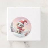 サンタハットの可愛いクリスマスの子犬 フェイバータグ (インサイチュ)
