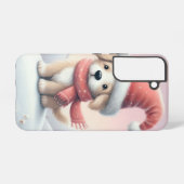 サンタハットの可愛いクリスマスの子犬 SAMSUNG GALAXYケース (裏面横)