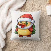 サンタハットの可愛いクリスマスダック クッション (ブランケット)
