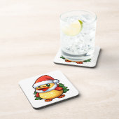 サンタハットの可愛いクリスマスダック コースター (右側)