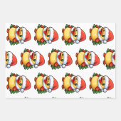 サンタハットの可愛いクリスマスダック ラッピングペーパーシート (正面)