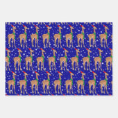 サンタハットの可愛いクリスマスベビーキリン ラッピングペーパーシート (正面2)