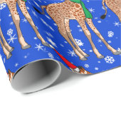 サンタハットの可愛いクリスマスベビーキリン ラッピングペーパー (ロールコーナー)