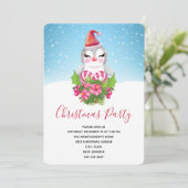 サンタハットの可愛いクリスマスペンギンパーティー 招待状 (スタンド正面)