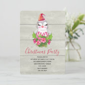 サンタハットの可愛いクリスマスペンギンパーティー 招待状 (スタンド正面)
