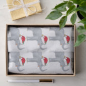 サンタハットの可愛いクリスマスホワイトゾウ 薄葉紙 (ギフト)