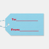 サンタハットの可愛いブルーベビー恐竜 ギフトタグ (裏面横)