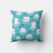 サンタハットの可愛いホッキョクグマのクリスマスパターン クッション (裏面)