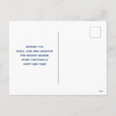 サンタハットの可愛いホッキョクグマのクリスマスパターン シーズンポストカード (裏面)