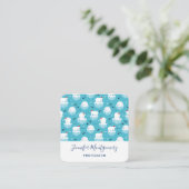 サンタハットの可愛いホッキョクグマのクリスマスパターン スクエア名刺 (スタンド正面)