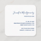 サンタハットの可愛いホッキョクグマのクリスマスパターン スクエア名刺 (裏面)