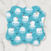 サンタハットの可愛いホッキョクグマのクリスマスパターン フェイバータグ (裏面)