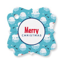 サンタハットの可愛いホッキョクグマのクリスマスパターン