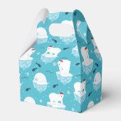 サンタハットの可愛いホッキョクグマのクリスマスパターン フェイバーボックス (裏面サイド)