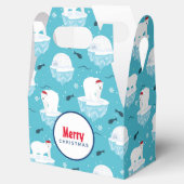 サンタハットの可愛いホッキョクグマのクリスマスパターン フェイバーボックス (オープン)