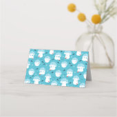 サンタハットの可愛いホッキョクグマのクリスマスパターン プレイスカード (裏面)