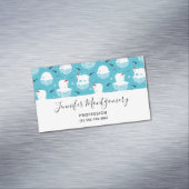 サンタハットの可愛いホッキョクグマのクリスマスパターン マグネット名刺 (インサイチュ)