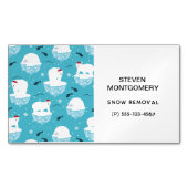 サンタハットの可愛いホッキョクグマのクリスマスパターン マグネット名刺 (正面)