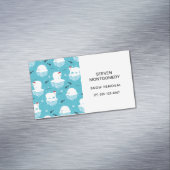 サンタハットの可愛いホッキョクグマのクリスマスパターン マグネット名刺 (インサイチュ)