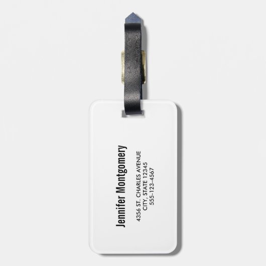 サンタハットの可愛いホッキョクグマのクリスマスパターン ラゲッジタグ (裏面縦)