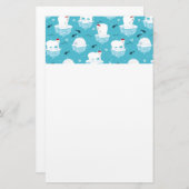 サンタハットの可愛いホッキョクグマのクリスマスパターン 便箋 (正面/裏面)