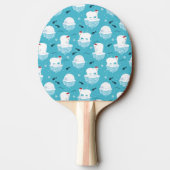 サンタハットの可愛いホッキョクグマのクリスマスパターン 卓球ラケット (裏面)