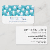 サンタハットの可愛いホッキョクグマのクリスマスパターン 名刺 (正面/裏面)