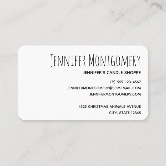 サンタハットの可愛いホッキョクグマのクリスマスパターン 名刺 (裏面)