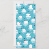 サンタハットの可愛いホッキョクグマのクリスマスパターン 招待状 (裏面)