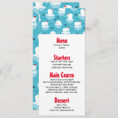 サンタハットの可愛いホッキョクグマのクリスマスパターン 招待状 (正面/裏面)