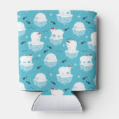 サンタハットの可愛いホッキョクグマのクリスマスパターン 缶クーラー (裏面)