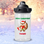 サンタハットの名でチップムンクとメリークリスマス ウォーターボトル