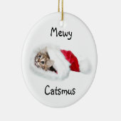 サンタハットの子猫 セラミックオーナメント (右)