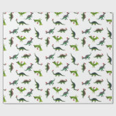 サンタハットの恐竜 ラッピングペーパー (フラット)