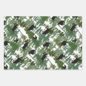 サンタハットの森の動物 ラッピングペーパーシート (正面3)