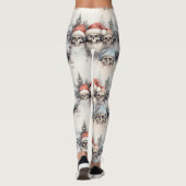 サンタハットの水色ゴシック様式のスカル レギンス (裏面)