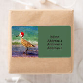 サンタハットの水鳥クリスマスアドレスのビーチ ラベル (インサイチュ)