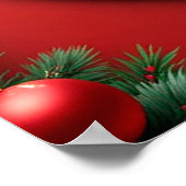 サンタハットの犬がクリスマスフェスティバルに囲まれ ポスター (角)