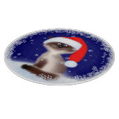 サンタハットの猫 カッティングボード (角)