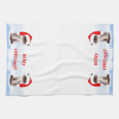 サンタハットの猫 キッチンタオル (横)