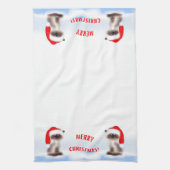 サンタハットの猫 キッチンタオル (縦)