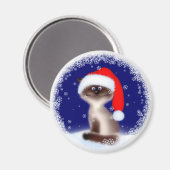 サンタハットの猫 マグネット (正面/裏面)
