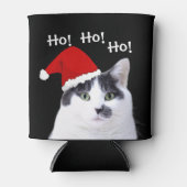 サンタハットの猫 缶クーラー (正面)