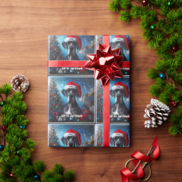 サンタハットの美しいグレートダン ラッピングペーパー